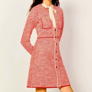 Sandro red tweed dress